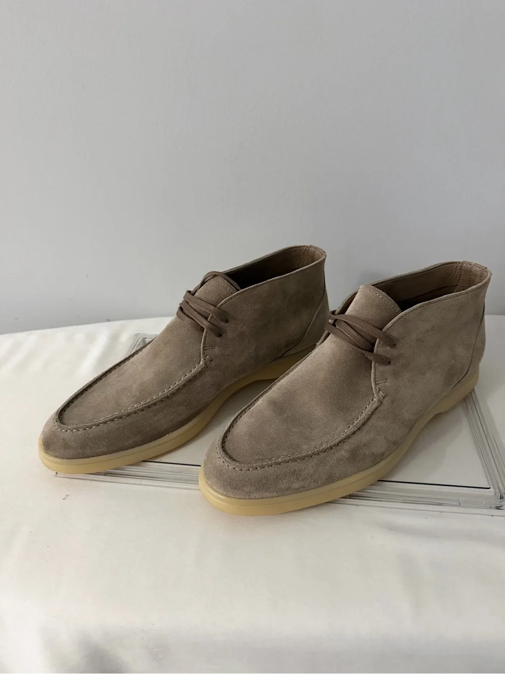 SuitSupply Suede Espadrilles Boots Mens 10 Beige Suede Chukka Lace Up